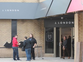 J. London on Richmond Row was one of 12 cannabis retail stores penalized $12,500 by the Alcohol and Gaming Commission of Ontario for not opening by April 1. The downtown London store officially opened on Wednesday.  (DALE CARRUTHERS, The London Free Press)