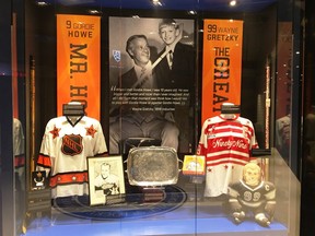 Superstars Gordie Howe and Wayne Gretzky are being celebrated at the Hockey Hall of Fame.