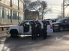 London police are investigating after a body was found in a vehicle behind a business adjacent to the Greyhound bus station in downtown London on the morning of Wednesday April 17, 2019. The white SUV in this photograph is a London police vehicle. (Jonathan Juha/The London Free Press)