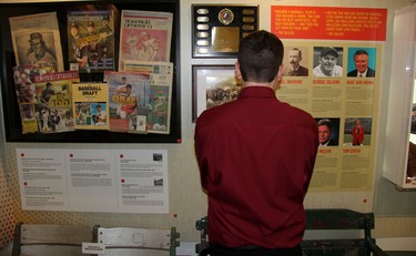 Canadian baseball history adorns the walls of the renovated hall of fame in St. Marys. (Cory Smith/Postmedia Network)