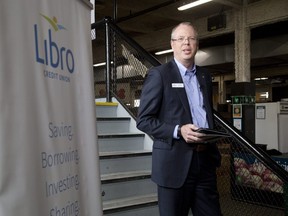 Libro Credit Union CEO Steve Bolton announced that a new branch will open at 874 Dundas St. in London, Ont. on Wednesday April 10, 2019. (Derek Ruttan/The London Free Press)