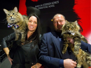 Melissa Millett and Kirk Jarrett wrangled cats for the new Stephen King remake of Pet Sematary and were on hand for a special screening at the Cineplex Westmount in London, Ont.  Photograph taken on Wednesday April 10, 2019.  (Mike Hensen/The London Free Press)