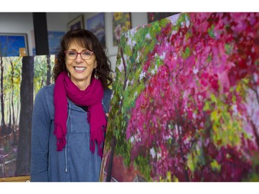 Catherine Eichstedt  is a London artist who shares a spacious loft studio on Adelaide Street at Princess Street with two other artists and will be opening the space to visitors during the London Artists studio tour. (Mike Hensen/The London Free Press)