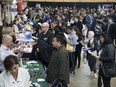 Hundreds attended a job fair at Western Fair Agriplex in London, Ont. on Tuesday April 16, 2019. (Derek Ruttan/The London Free Press)