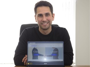 Tarek Moharram has devised a new way for people to seek legal advice using an online platform in which clients anonymously describe their case and lawyers bid on it. (Derek Ruttan/The London Free Press)