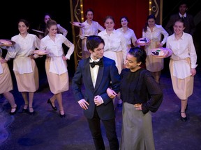 Ethan Lim, left, as Curly, and Kyara Vizcaino as Sophia perform in an Original Kids Theatre Company production A Grand Night for Singing. (Derek Ruttan/The London Free Press)