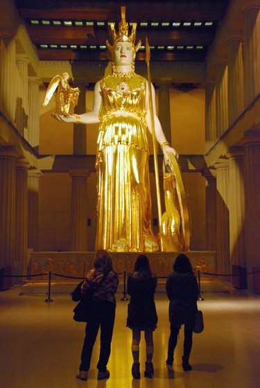 The Nashville version of Athena inside the full-scale replica of the Parthenon.  (WAYNE NEWTON photo)