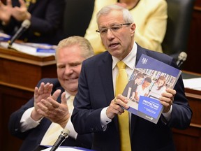 Ontario Finance Minister Vic Fedeli presents the 2019 budget in the legislature Thursday.
