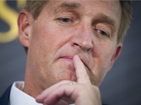 This Oct. 2, 2018 file photo shows then-U.S. Sen. Jeff Flake in Washington.