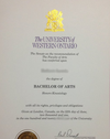 An image of a Western University degree. Note the “un-Canadian” spelling of the word “honors.”