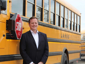 Local MPP Jeff Yurek was in London Thursday to announce new tools for municipalities to target motorists who pass school buses while students are getting on and off. DALE CARRUTHERS / THE LONDON FREE PRESS