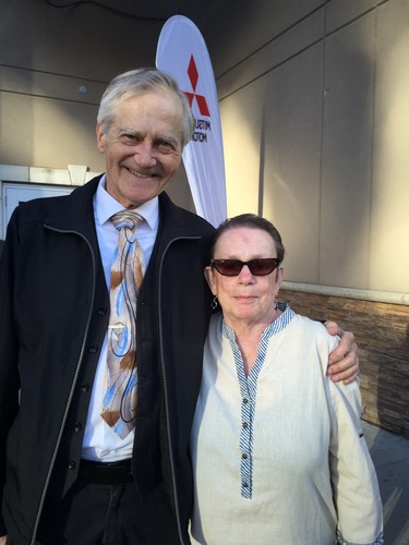 Forest City London Hall of Fame inductees John P. Allen and Nora Galloway outside London Music Hall Sunday. (JOE BELANGER, The London Free Press)