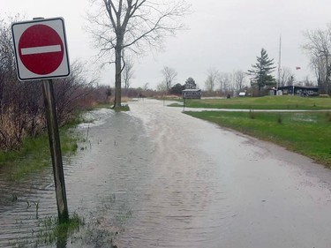 Staff at Long Point Provincial Park have decided to close the 375-acre park until May 21 due to near-record water levels in Lake Erie and the potential for flooding. This photo was posted on the park's Facebook page. (Long Point Provincial Park/Facebook photo)