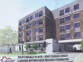 Rendering of $8-million affordable housing project at 1045 Dundas St.