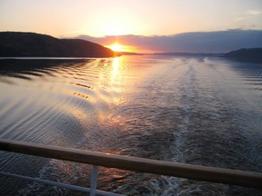 The sun goes down on the Saguenay Fjord, called one of the prettiest places in the world. (Jim Fox photo)