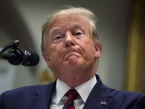 U.S. President Donald Trump speaks during a Roosevelt Room event at the White House May 9, 2019 in Washington, DC.