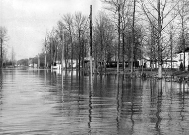 A park in Leamington lays beneath almost a foot of flood water on March 12, 1973. Windsor Star files.