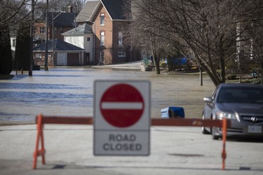 CHATHAM, ONT:. FEB.25, 2018 -- Thomas St. remains completely flooded from the Thames River in Chatham, Sunday, February 25, 2018.  (DAX MELMER/Windsor Star)