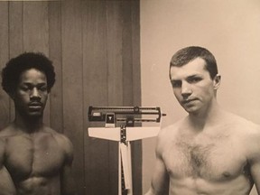Leo Loucks, right, with Byron Robinson in 1987 (Instagram photo)