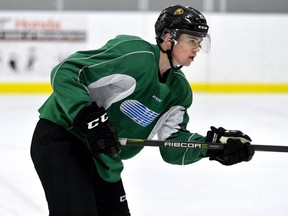 New London Knight  Connor McMichael during practice at the Western Fair Sports Centre. (File photo)