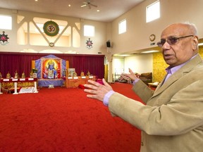 Dr. Mohan Merchea shows off the main room of the Hindu Cultural Centre in London, Ont. on Monday. Merchea is spearheading an expansion to their centre on Charterhouse Crescent in east London that will double their space as well as add accessiblity with an elevator. (Mike Hensen/The London Free Press)