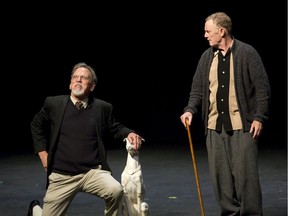 Rod Kleiss, left, and Pat O'Brien are two of the three veteran actors in Heroes at the London Fringe. (Derek Ruttan/The London Free Press)