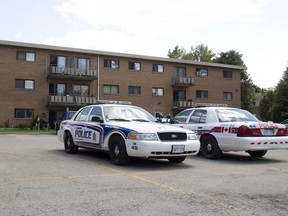 London Police cruisers were parked outside of 1825 Whitney St., where Suzan Aisha Jacob, 50, was stabbed to death on July 1, 2015. (File photo)