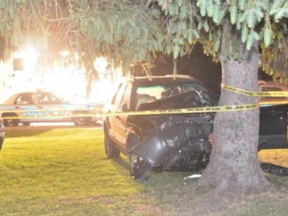 An 18-year-old was seriously injured during a police pursuit on June 2, 2018, after crashing a stolen car into a tree on North Vernon Avenue. The Special Investigations Unit cleared a London officer of any wrongdoing in the crash. (Special Investigations Unit photo)