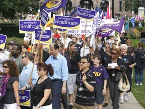 The Ontario Health Coalition is planning for a huge rally at Queens Park . (File photo)