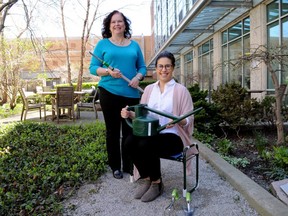 Michelle Dellamora, an Age Friendly London specialist (left), and Mary McEwen, the London Public Library's co-ordinator of lending services,. (CHRIS MONTANINI, Postmedia Network)