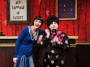 Jayme Armstrong, left, plays Millie and Cindy Williams is Mrs. Meers in the Huron Country Playhouse production of Thoroughly Modern Millie, on until June 22. (Hilary Gauld Camilleri photo)