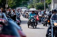 Thousands of bikers and motorcycle enthusiasts crowd the streets of Port Dover, Ontario, for the Friday the 13th gathering  on July 13 2018. (GEOFF ROBINS/AFP/Getty Images)