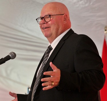 Former Toronto Blue Jays general manager Gord Ash was one of four inductees into the Canadian Baseball Hall of Fame Saturday in St. Marys.  (Cory Smith/Postmedia Network)