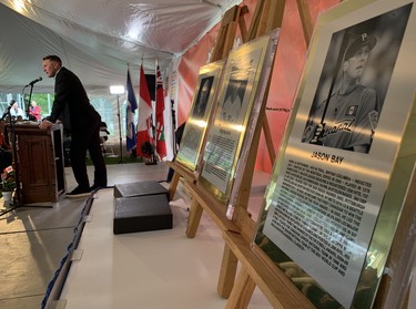 Former all-star outfielder Jason Bay was one of four inductees into the Canadian Baseball Hall of Fame Saturday in St. Marys.  (Cory Smith/Postmedia Network)