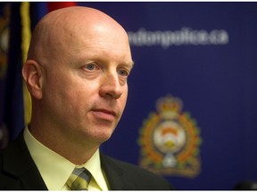 The London police services board introduced Supt. Stuart Betts of the York Regional police on Friday as a new deputy chief of the London force.   (Mike Hensen/The London Free Press)