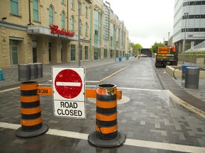 Dundas Place, between Ridout and Talbot streets, will be closed after 9 a.m. Wednesday to vehicles. (Mike Hensen/The London Free Press)