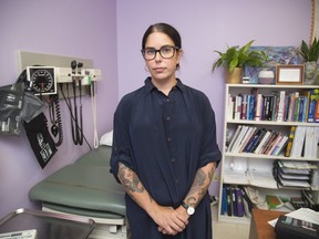 Andrea Sereda, a physician at the London InterCommunity Health Centre, launched London's safe supply drug program in 2016. The program now serves more than 200 clients who receive receive pharmaceutical grade opioid to replace potentially dangerous street drugs as well as health care and social services. A new study found the program has reduced overdoses, crime and hospital visits.  (London Free Press file photo)