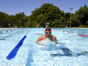 Johnny Hewerdine of the Middlesex Masters swim team warms up in Thames Pool in London, Ont.  (File photo)  Mike Hensen/The London Free Press