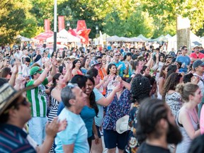 Large crowd take in the music and memories at Victoria Park during Sunfest 2018.