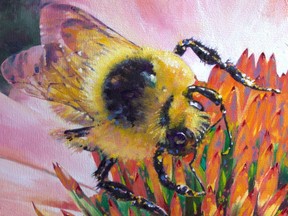 Artist Bill Foster's Petal Pusher is part of a group exhibition and sale on at Fringe Custom Framing and Gallery that pays homage to pollinators, such as bees.