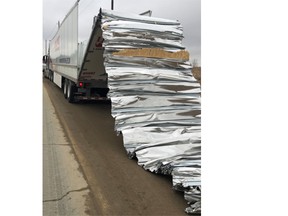 A tractor trailer collided with a railway bridge in Zorra Tuesday for the seventh time this year. (Courtesy Oxford County OPP)