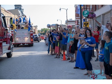 Crowds took to Seaforth's Main Street to celebrate St. Louis Blues star Ryan O'Reilly and his Stanley Cup win. (MAX MARTIN, The London Free Press)