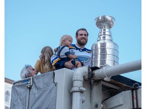 St. Louis Blues star Ryan O'Reilly was paraded through Seaforth on a firetruck for crowds of local supporters. (MAX MARTIN, The London Free Press)