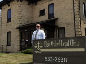 A day of action is being organized by the Association of Community Legal Clinics of Ontario July 30 in an attempt to have the Conservative government rollback $133 million in funding cuts to Legal Aid Ontario - about 30 per cent of their budget. Ken Brooks, the executive director of Elgin-Oxford Legal Clinic, said they've already had an eight per cent reduction in their budget. (Greg Colgan/Woodstock Sentinel-Review)