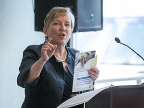 Commissioner Eileen Gillese speaks at the release of the final report of a two-year probe into the long-term care system sparked by the murders of eight people by former nurse Elizabeth Wettlaufer. Photo shot in Woodstock, Ont. on Wednesday July 31, 2019. Derek Ruttan/The London Free Press/Postmedia Network