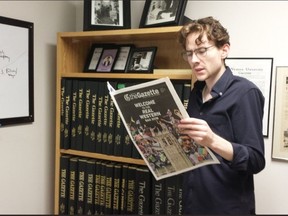 Martin Allen is the editor-in-chief of The Gazette, Western University's student newspaper. The venerable publication faces an uncertain future in the wake of the Ford government's student choice initiative, which could result in a drastic budget cut. (DAN BROWN, The London Free Press)