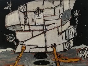 Stratford artist Jack Winn's Lunar Module Crater is part of a new exhibition of his work, No Moon Landing – Paintings & Sculpture, on at Fringe Custom Framing and Gallery.