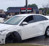 A London man says his three children, ages 5, 6 and 11, were in the backseat of his car on Sunday, July 28, 2019, when it collided with an OPP SUV on Wellington Road, south of Southdale Road. Nobody was hurt. (Supplied photo)