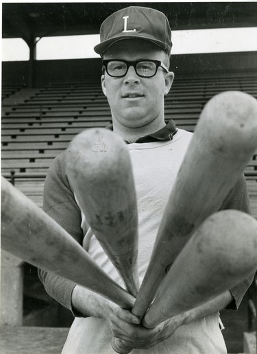 Dave 'Whitey" Lapthorne, London Pontiacs (Senior Intercounty Baseball League) big hitter at Labatt Park, 1968. (London Free Press files)
