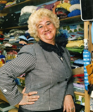 Fanny Goose, owner of J. Goose Family Clothing on Dundas Street, 1984. (London Free Press files)